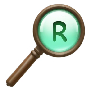 the letters RS with an magnifying glass embedded in the R sticker