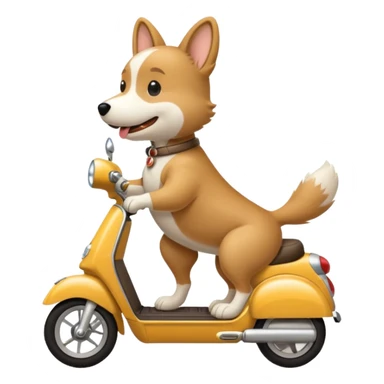 Dog on a scooter sticker