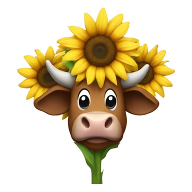 Highlander cow sunflower sticker