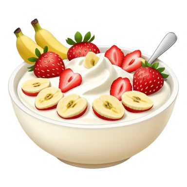 Yogurt bowl with strawberries and banana pieces sticker