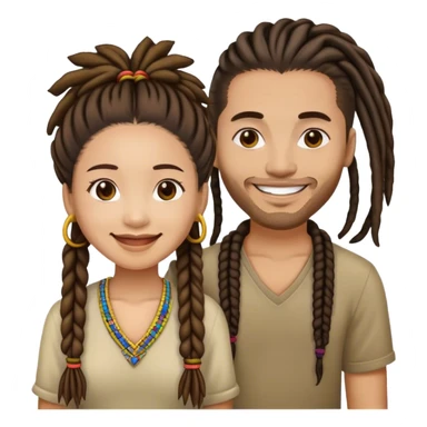 dating couple dread head and filipino sticker