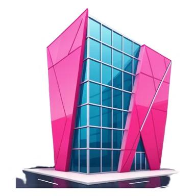 modern office building with neon pink accents sticker