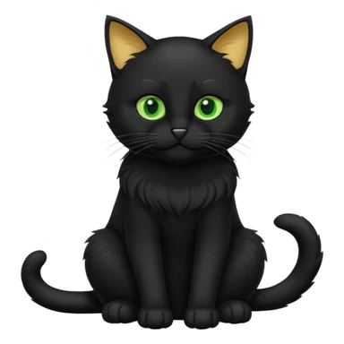 Chat noir peinture mignon assis sticker