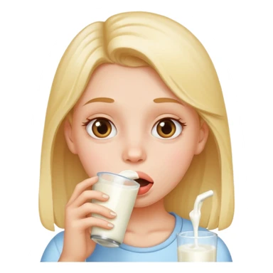 Girl with milk inside her mouth sticker
