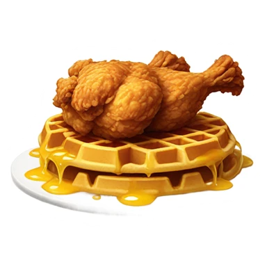 Fried chicken and waffle drizzled with maple syrup sticker
