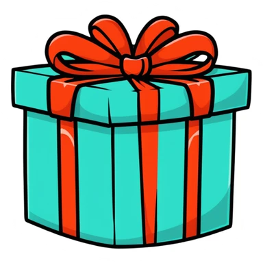 colorful wrapped gift sticker