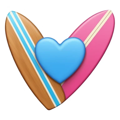 blue heart with a surfboard sticker
