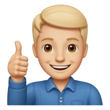 smiling face with hands giving a thumbs up sticker