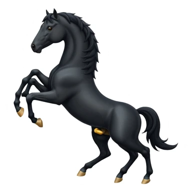 Black full horse two legs up emojis  sticker