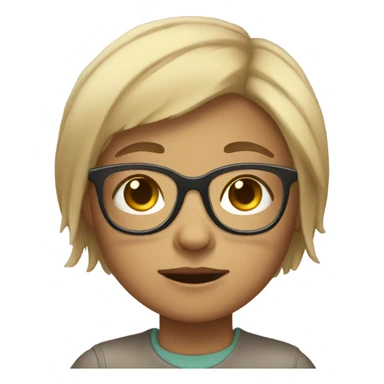 girl crying with short hair and glasses sticker