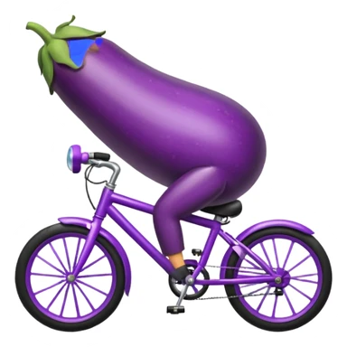 eggplant on a bike sticker
