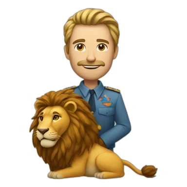 Un homme sur un lion sticker