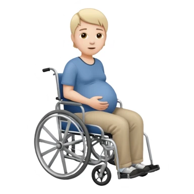 Wheel chair pregnant man without other persons facing left sticker