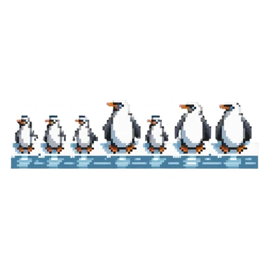 group of penguins with polar bear watching from side sticker