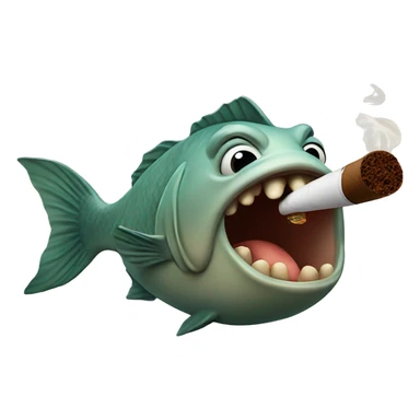 Big fat fish smoking a cigar sticker