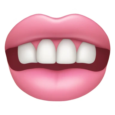 pink lips with teeth on bottom lip sticker