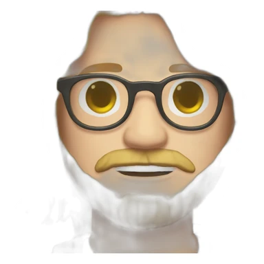 Chubby non binary Big lebowsky round glasses long blond hair chaotic beard vaporizer sticker