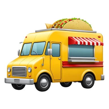 yellow tacos truck. sticker