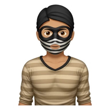 thief, with stripped shirt, facemask, thief mask. sticker