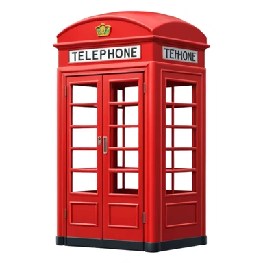cabina telefonica roja minimalista sticker