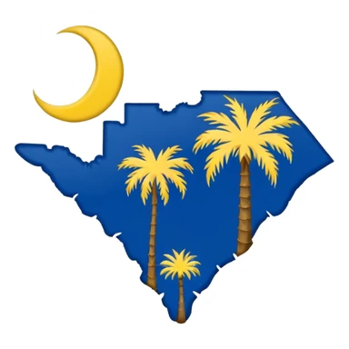 Shape of South Carolina with state flag sticker