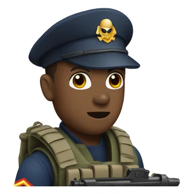 Marine holding nerf gun sticker