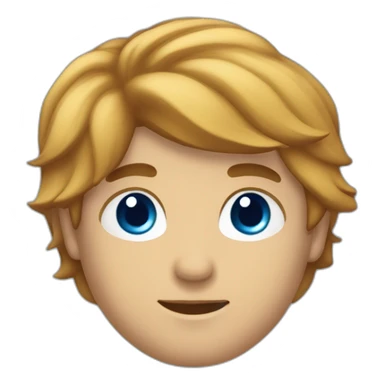 Un jeune homme avec les cheveux couper dégradé bas et teinture bleu étoile. sticker