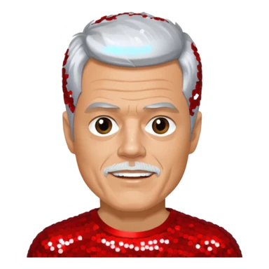 Johnny Knoxville from Jackass with silver hair, red sequin outfit sticker