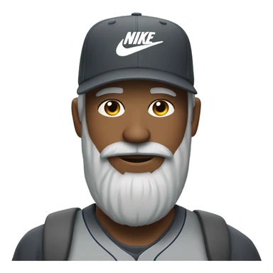 Man with Nike baseball cap and Gray beard sticker