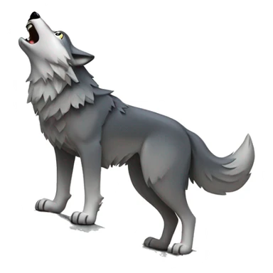 wolf howling at the moon while standing on a rock sticker