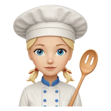 Blonde blue eyed female chef sticker