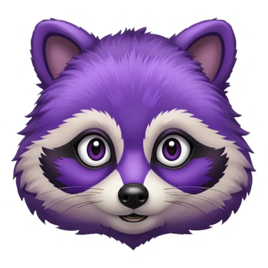Purple racoon face sticker