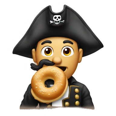 pirate eating bagel sticker