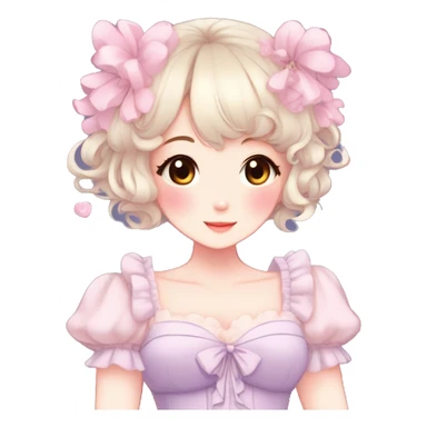 Gorgeous anime style lady with blushing face and a dress cottagecore fairycore  Kawaii anime colorful pearly romantic simplistic aesthetic trending style sticker