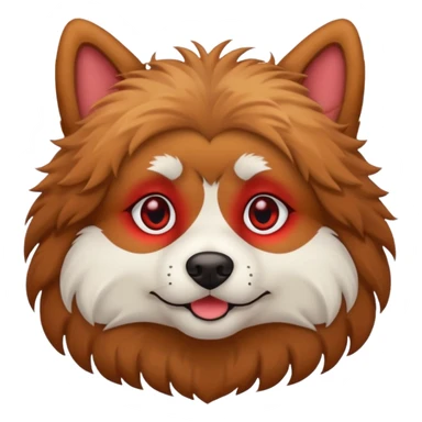 red eyed dog fluffy sticker