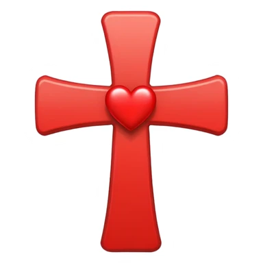 Cross with heart on it sticker