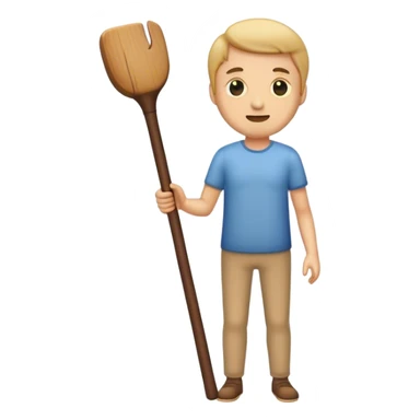 Man holding a stick  sticker