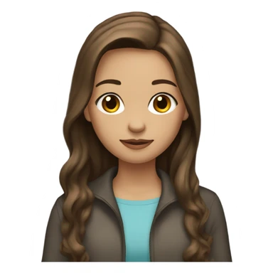 dark brown wavy hair girl with light brown straight hair standing sticker