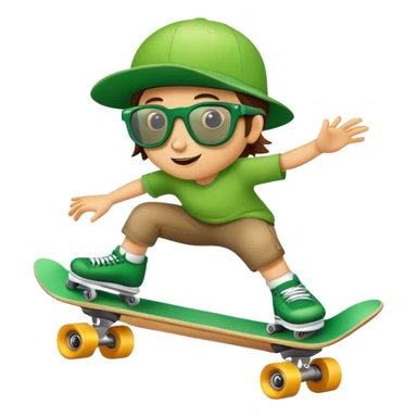 rana con gafas de sol montando en skate sticker