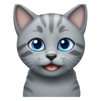 blue eyes grey kitten and toilet  sticker