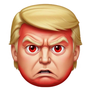 Donald Trump angry with red face sticker