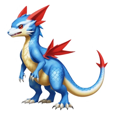 Gabite-Veemon-Digimon-Latias-Peppercat-Pokémon-Flamedramon-fusion-animal-hybrid-creature, Full body  sticker