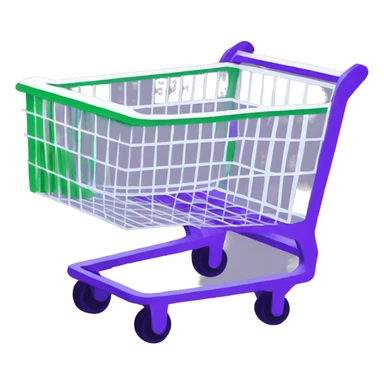 shopping cart violet white green sticker