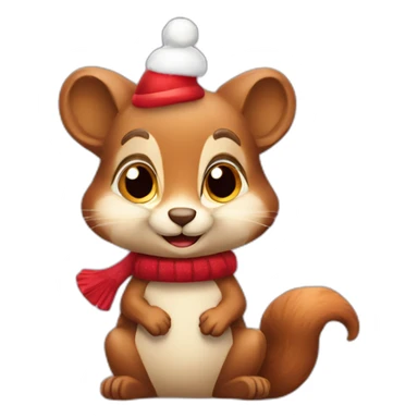 christmas squirel sitting sticker