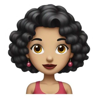 a women with black hair, like bettyboop sticker