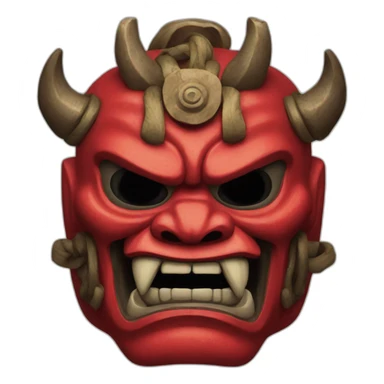 fuel japanese oni mask sticker