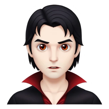 Faça uma vampira de cabelos pretos médios e olhos castanhos e olhos marcantes sticker