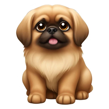 Brown Pekingese puppy  sticker