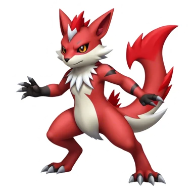Edgy Cool Beautiful Guilmon-Zangoose-Litten-Zoroark, full body sticker