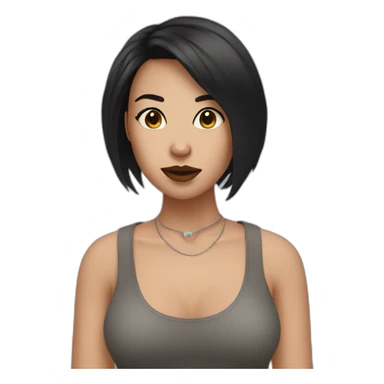 woman with short dark hair and septum piercing sticker